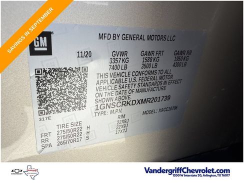 Used 2021 Chevrolet Tahoe RST w/ Luxury Package RWD image 31