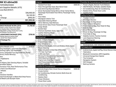 Used 2024 BMW X3 sDrive30i w/ Convenience Package w/ZPA image 24