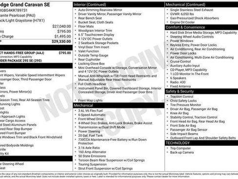Used 2019 Dodge Grand Caravan SE w/ UConnect Hands-Free Group FWD image 3