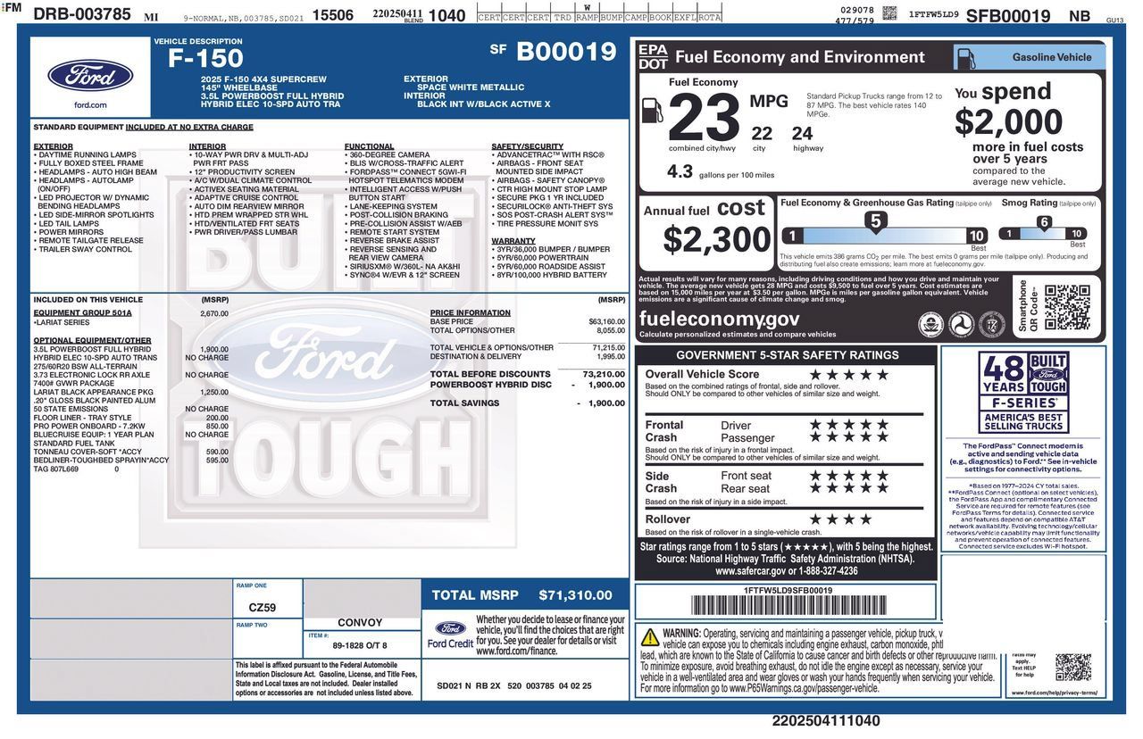 Used 2025 Ford F150 Lariat w/ Equipment Group 501A Mid AWD/4WD image 46