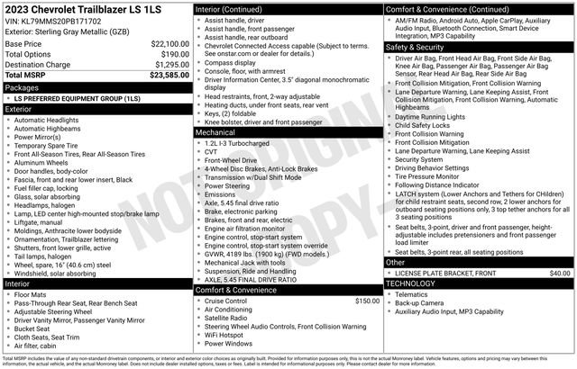 Certified 2023 Chevrolet TrailBlazer LS FWD image 2