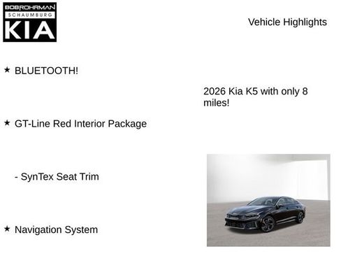 New 2026 Kia K5 GT-Line w/ GT-Line Red Interior Package image 7