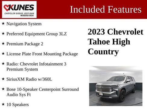 Used 2023 Chevrolet Tahoe High Country w/ Premium Package 2 image 3
