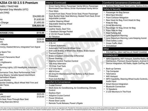Certified 2026 MAZDA CX-50 AWD 2.5 S w/ Cargo Package image 4