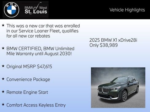 Used 2025 BMW X1 xDrive28i w/ Convenience Package AWD/4WD image 8