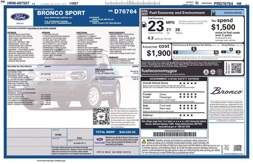 Used 2023 Ford Bronco Sport Heritage Limited AWD/4WD image 29