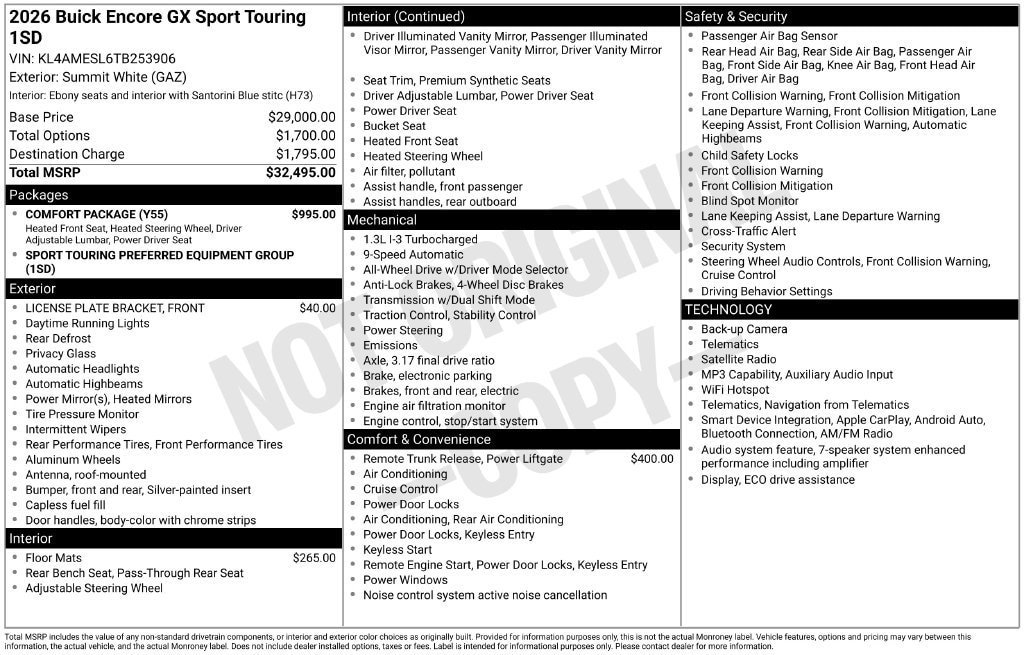 New 2026 Buick Encore GX Sport Touring w/ Comfort Package AWD/4WD image 22