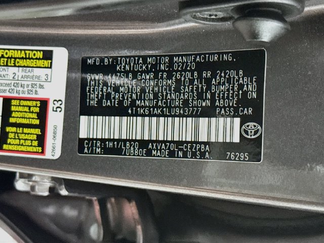 Used 2020 Toyota Camry XSE FWD image 37