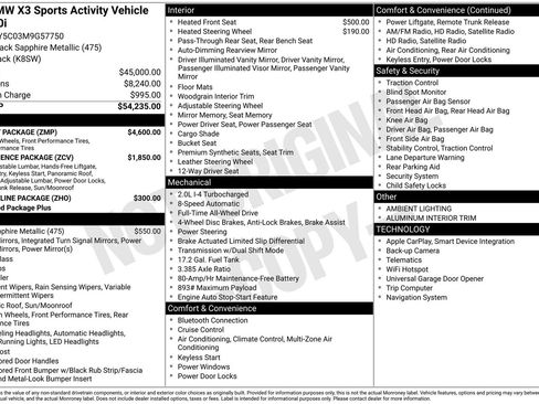 Used 2021 BMW X3 xDrive30i w/ M Sport Package AWD/4WD image 9