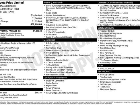 Used 2024 Toyota Prius Limited w/ Limited Premium Package FWD image 8