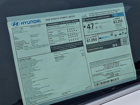 New 2026 Hyundai Sonata Limited FWD image 19