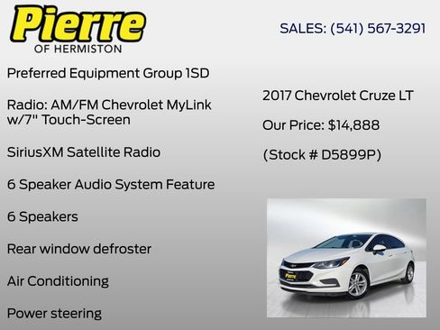 Used 2017 Chevrolet Cruze LT FWD image 6
