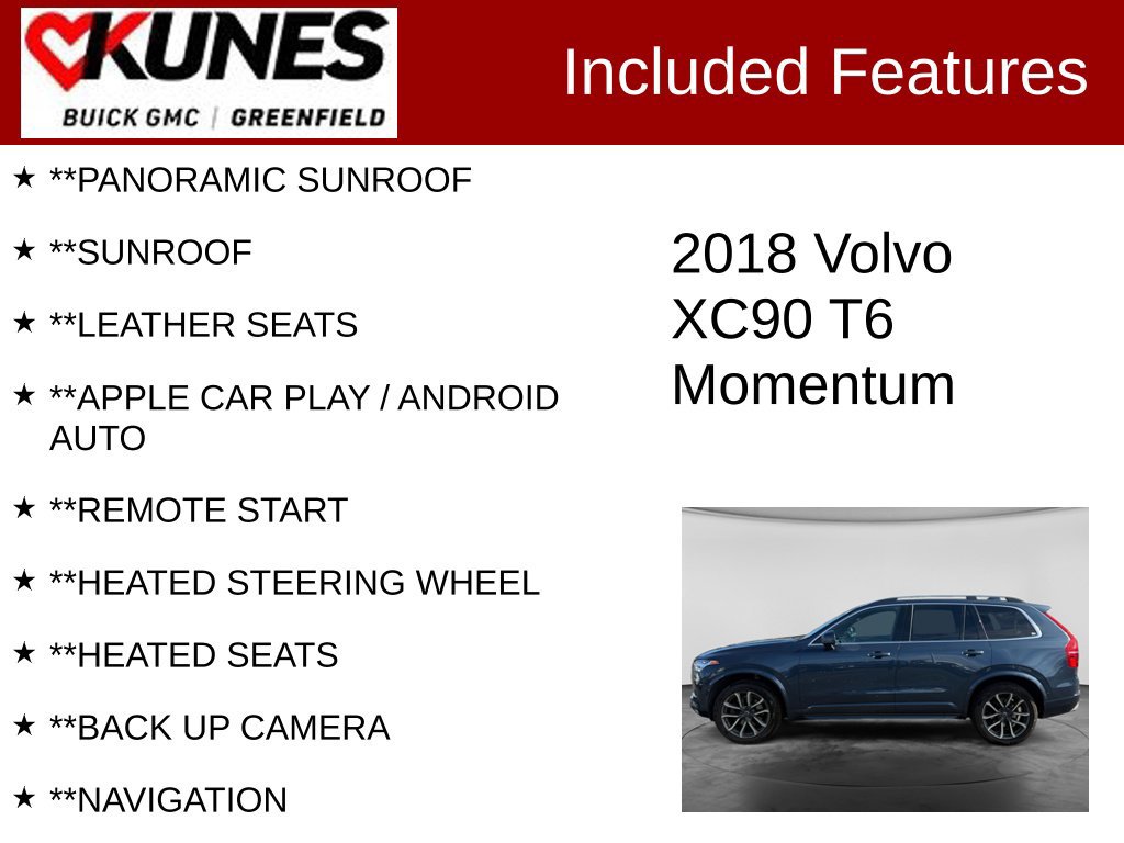 Used 2018 Volvo XC90 T6 Momentum w/ Convenience Package AWD/4WD image 2