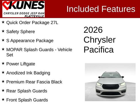 New 2026 Chrysler Pacifica Select w/ S Appearance Package image 2
