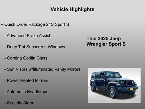 New 2025 Jeep Wrangler Unlimited Sport AWD/4WD image 27