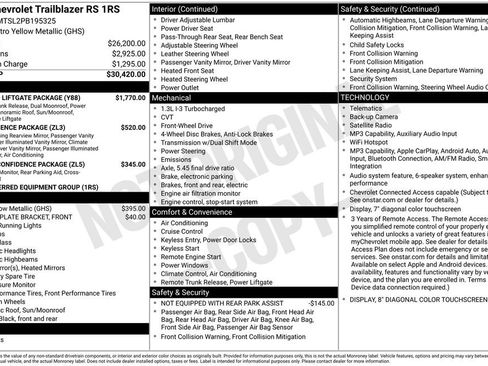Certified 2023 Chevrolet TrailBlazer RS w/ Sun and Liftgate Package FWD image 33
