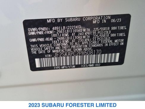 Used 2023 Subaru Forester Limited AWD/4WD image 32