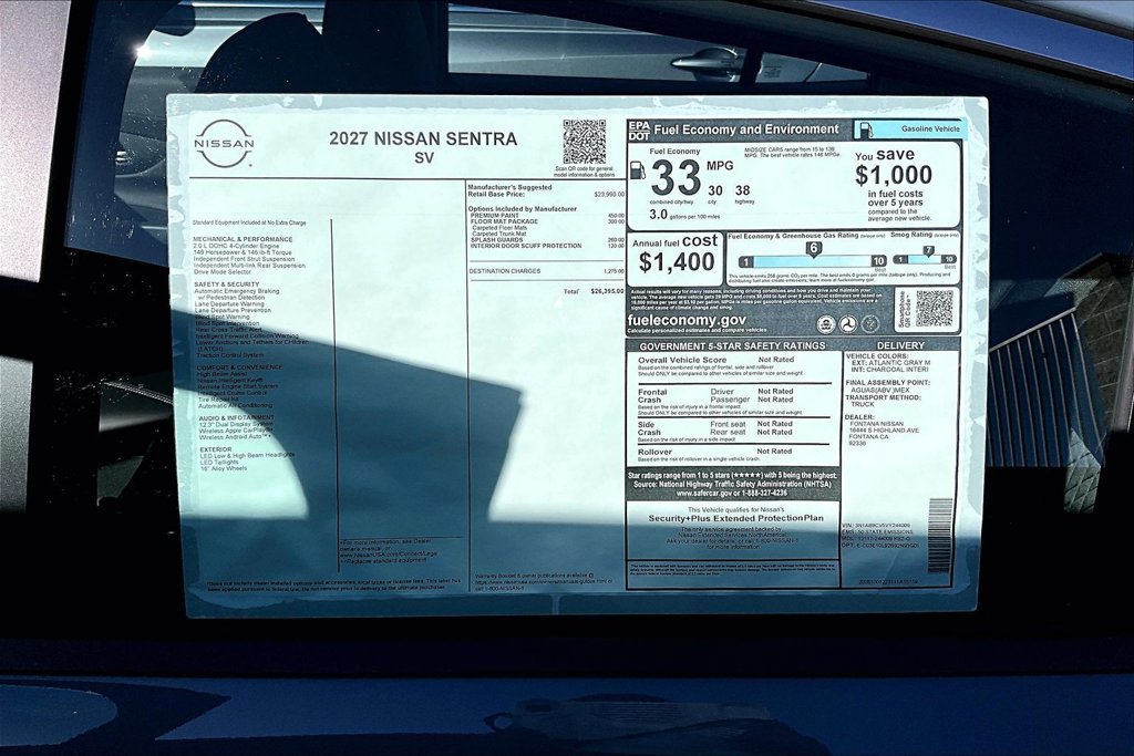 New 2027 Nissan Sentra SV FWD image 12