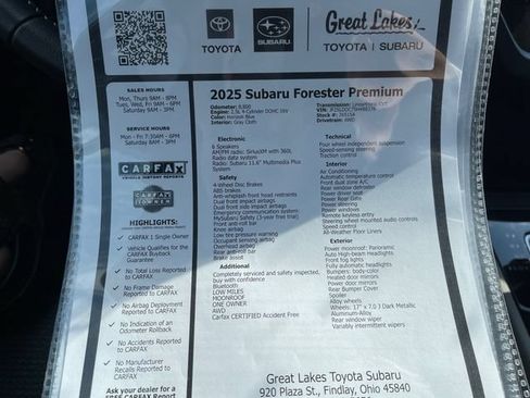 Certified 2025 Subaru Forester Premium AWD/4WD image 28