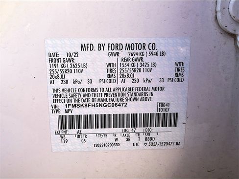 Used 2022 Ford Explorer Limited w/ Equipment Group 301A image 34