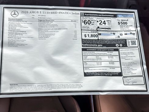 New 2026 Mercedes-Benz E 53 AMG e 4MATIC Sedan image 29