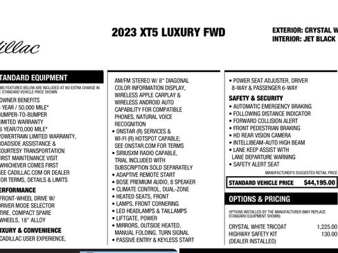 Used 2023 Cadillac XT5 Luxury FWD image 53