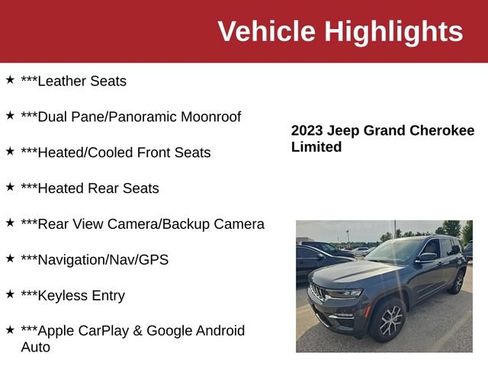 Used 2023 Jeep Grand Cherokee Limited w/ Luxury Tech Group II AWD/4WD image 10