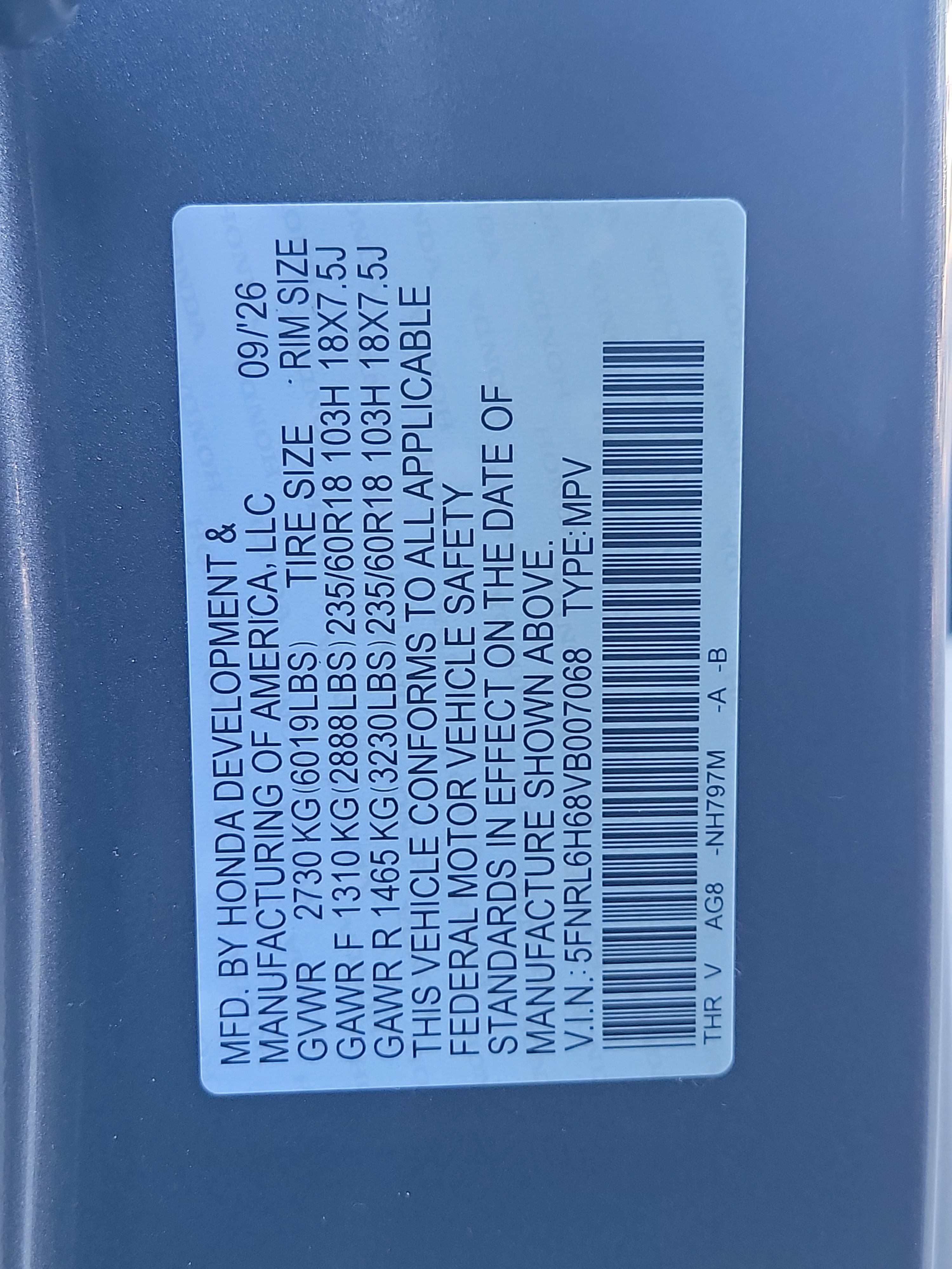 New 2027 Honda Odyssey EX-L image 33