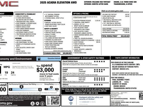 Used 2025 GMC Acadia Elevation w/ Elevation Premium Package AWD/4WD image 2