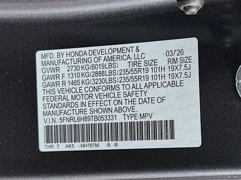 New 2026 Honda Odyssey Touring image 35