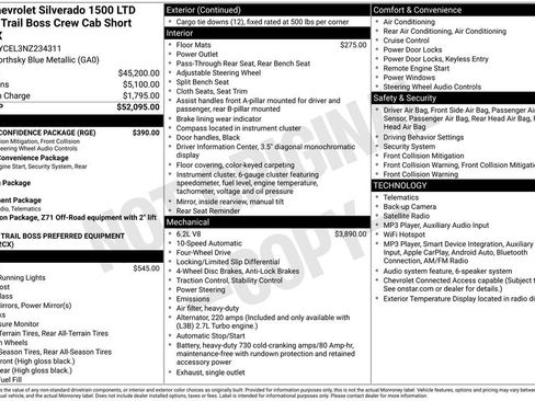 Used 2022 Chevrolet Silverado 1500 Custom Trail Boss w/ Safety Confidence Package AWD/4WD image 5