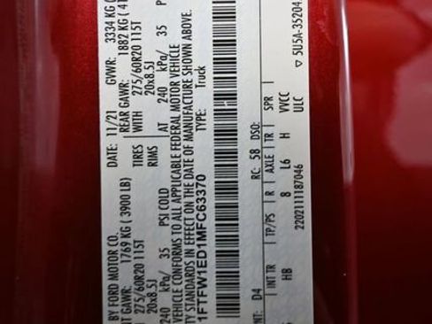 Used 2021 Ford F150 Lariat w/ Equipment Group 502A High image 58