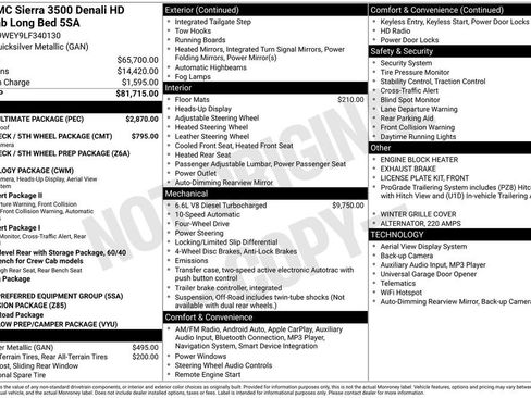 Used 2020 GMC Sierra 3500 Denali w/ Denali Ultimate Package AWD/4WD image 39