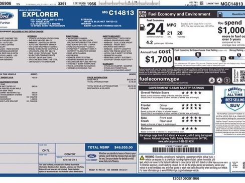 Used 2021 Ford Explorer Limited w/ Equipment Group 301A image 3