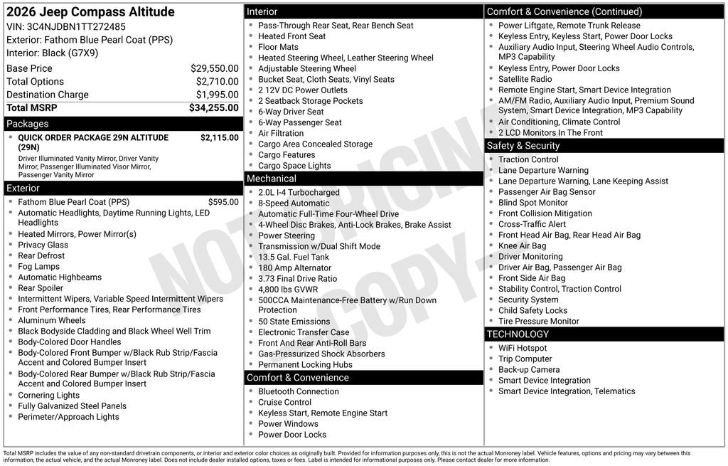 New 2026 Jeep Compass Latitude AWD/4WD image 6