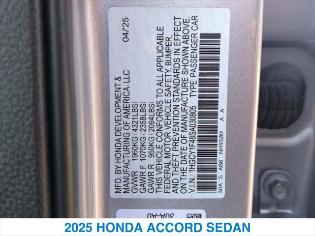 Certified 2025 Honda Accord SE image 26