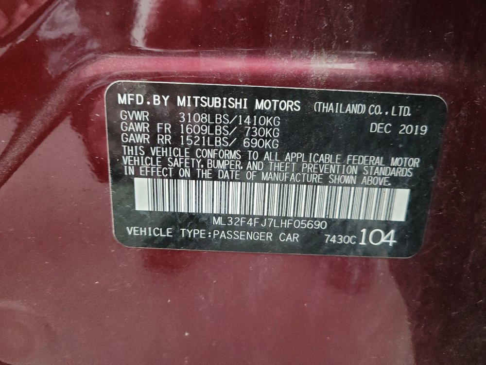 Used 2020 Mitsubishi Mirage G4 SE FWD image 33