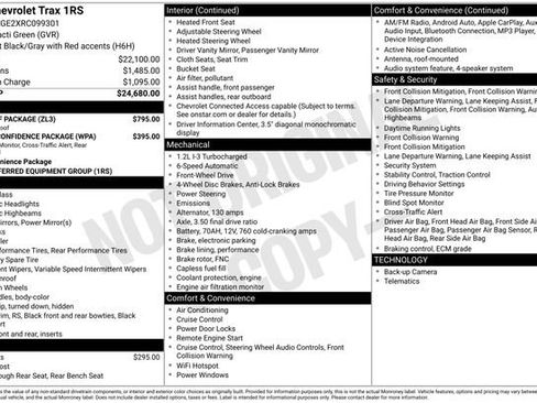 Certified 2024 Chevrolet Trax RS w/ Sunroof Package image 32
