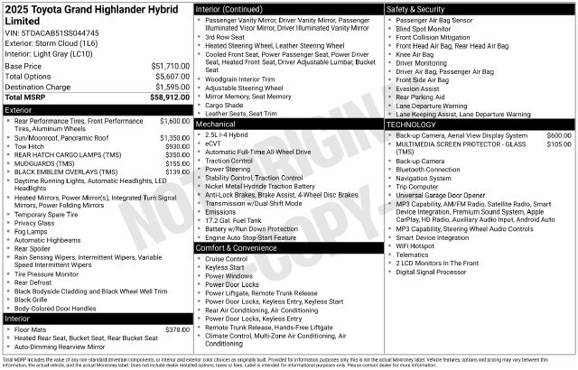 Used 2025 Toyota Grand Highlander AWD Hybrid image 34