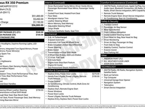 Used 2023 Lexus RX 350 Premium w/ Accessory Package (Z1) AWD/4WD image 9