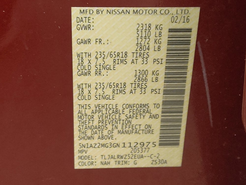 Used 2016 Nissan Murano SL w/ SL Technology Package FWD image 33