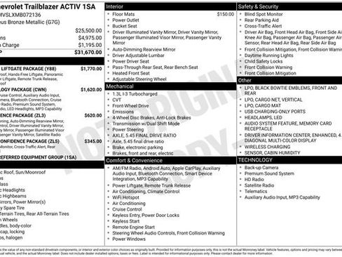 Used 2021 Chevrolet TrailBlazer ACTIV w/ Sun and Liftgate Package image 4