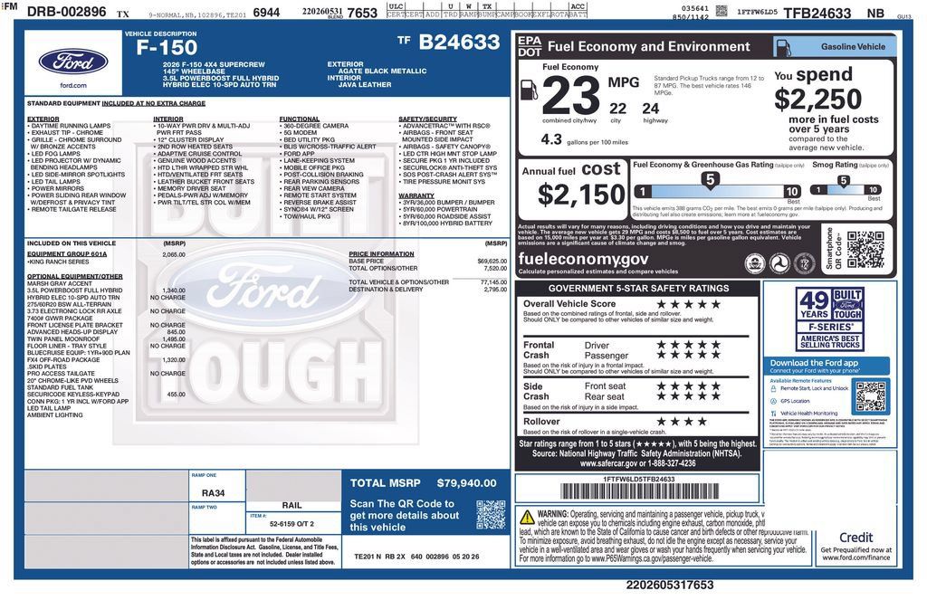 New 2026 Ford F150 King Ranch w/ Equipment Group 601A High AWD/4WD image 4