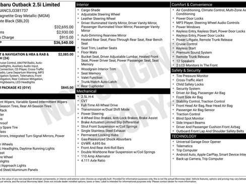 Used 2018 Subaru Outback 2.5i Limited image 3