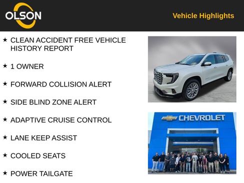 Used 2024 GMC Acadia Denali w/ LPO, Floor Liner Package image 2