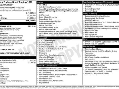 New 2026 Buick Enclave Sport Touring w/ Power Package FWD image 3