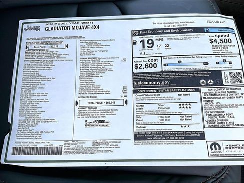 New 2026 Jeep Gladiator Mojave AWD/4WD image 34