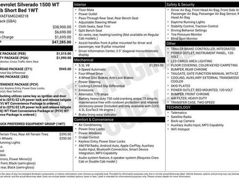 Used 2021 Chevrolet Silverado 1500 W/T w/ WT Value Package AWD/4WD image 33