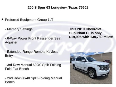 Used 2019 Chevrolet Suburban LT w/ LT Signature Package RWD image 5