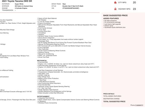 Used 2021 Toyota Tacoma SR w/ SR Convenience Package image 2